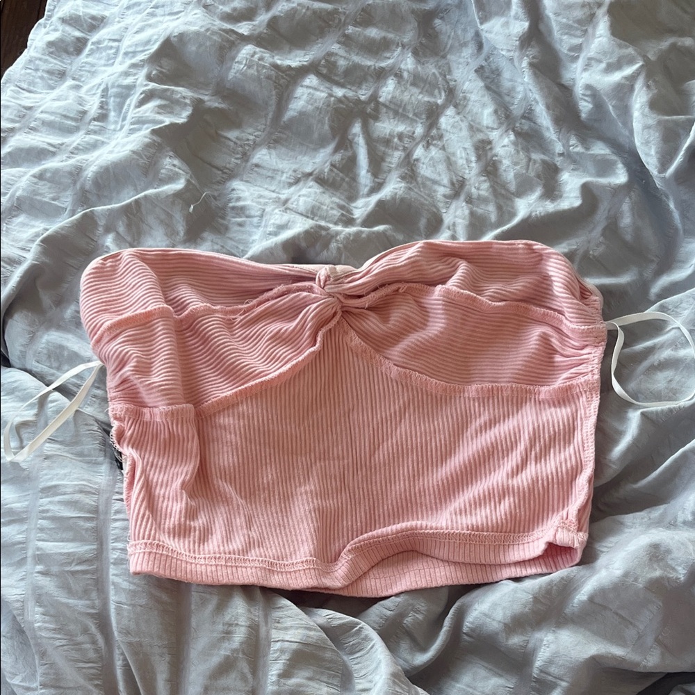 SHEIN Pink Ribbed Tube Top